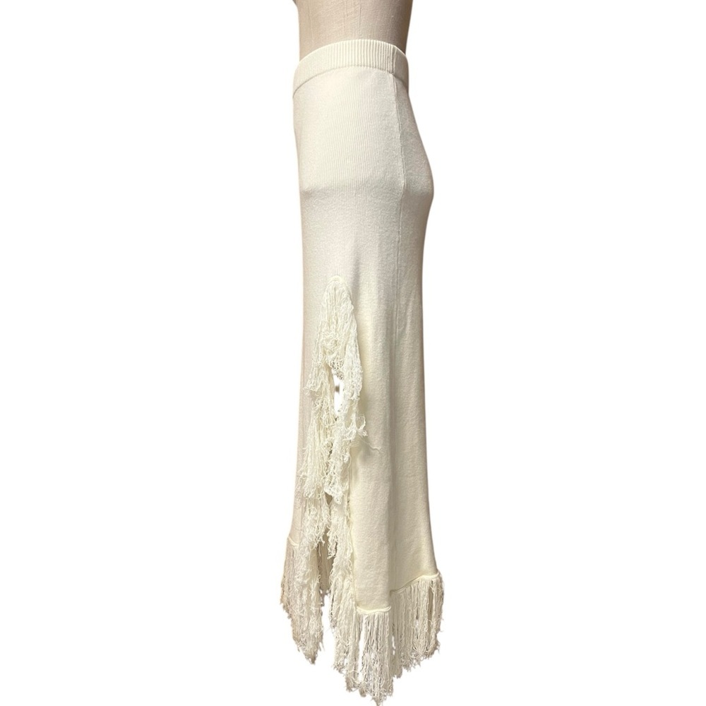 Shop Neighbor Large Cream Fringe Western Boho Style 2 Piece Skirt Turtleneck Set - Picture 8 of 12